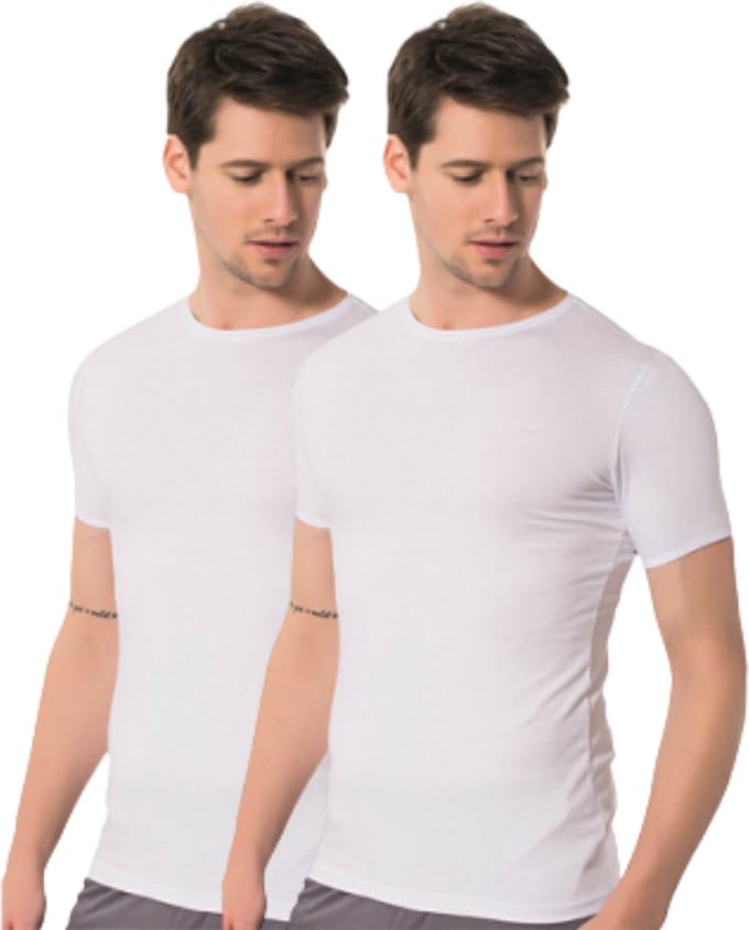 DONEX® T-shirt - 2 Pack - 100% Katoen - Wit - Maat M
