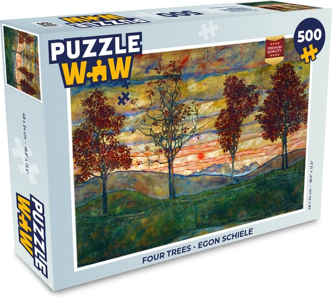 Puzzel Four trees - Egon Schiele - Legpuzzel - Puzzel 500 stukjes