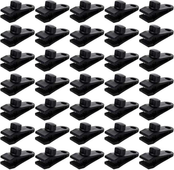 30-delige set tentdoekclips, zeilclips, zeilgespen, zonneschermclips, zeilbevestigingsclips, zeilbevestigingssystemen, zeilen, camperhoezen, zwembadhoezen