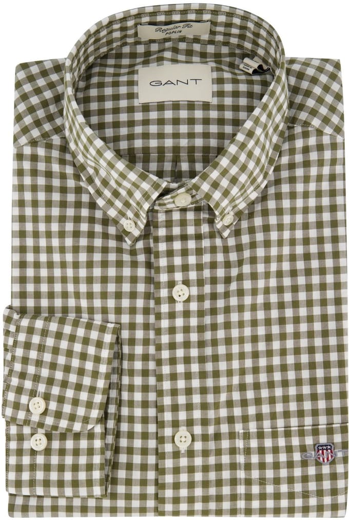 Casual overhemd Gant Regular Fit groen katoen
