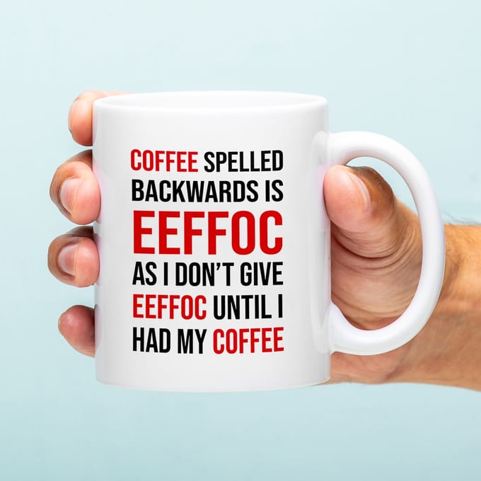 Ditverzinjeniet.nl Mok Coffee Spelled Backwards