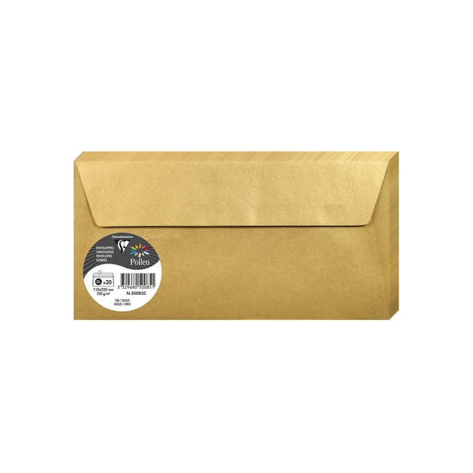 Clairefontaine Pollen enveloppen DL formaat, goud