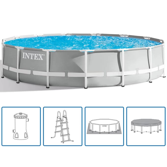 Intex Prism Frame Opzetzwembad Set - Ø 457 x 107 cm met filterpomp