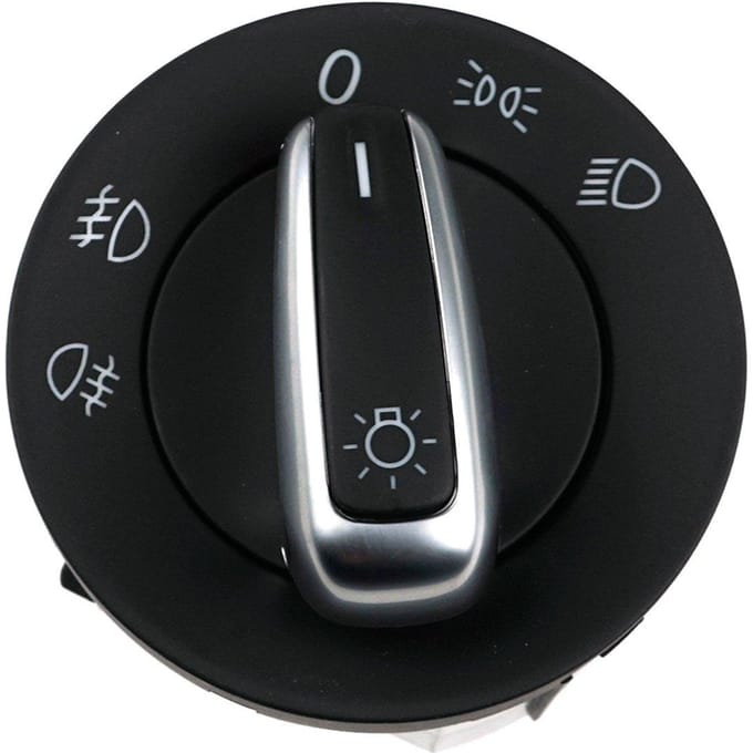 BDP188 Bouton de Commande de Phare Chromé pour VW Seat Skoda 3C8 941 431C