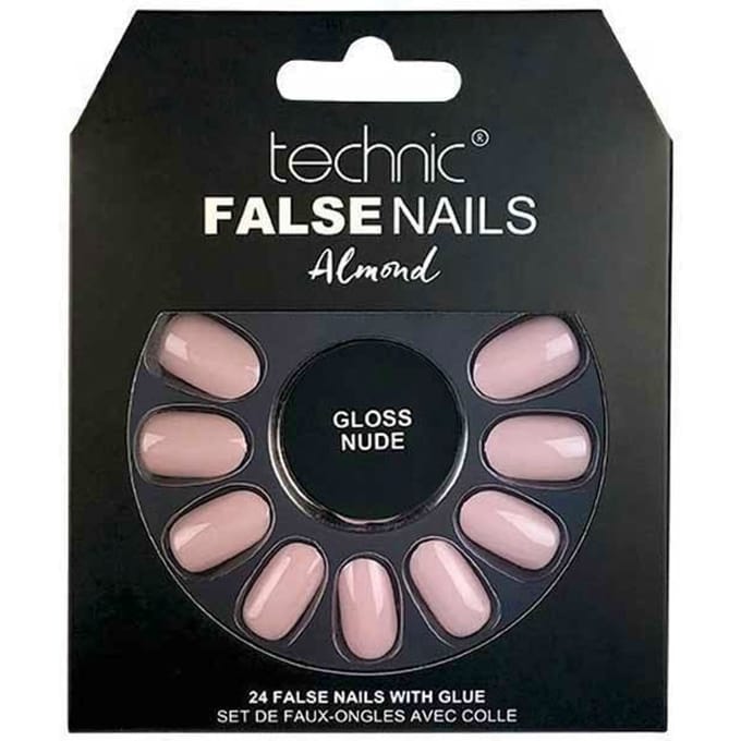 Technic False Nails Almond Gloss Nude 24 st
