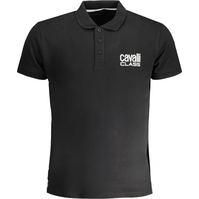 Cavalli Class Bold Logo Zwarte Poloshirt