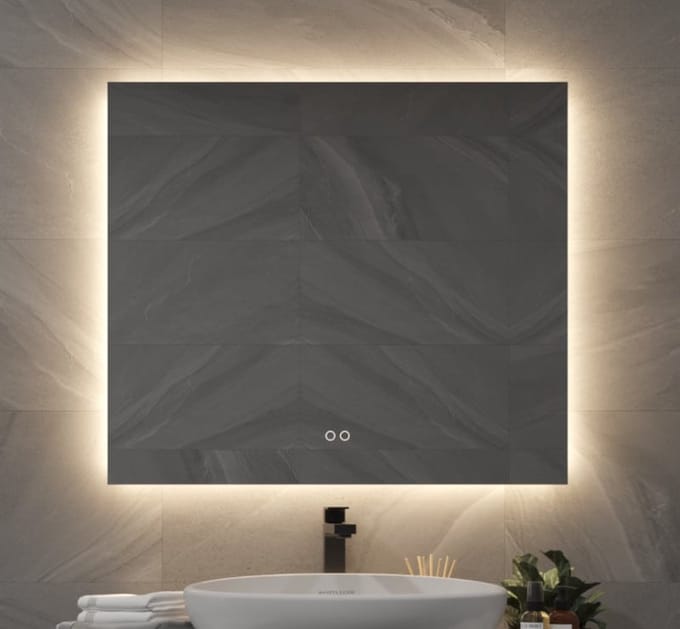 Schaere - Badkamerspiegel - Indirecte Verlichting - Spiegel Verwarming - Touch Sensor - Dimfunctie - 80x70 cm