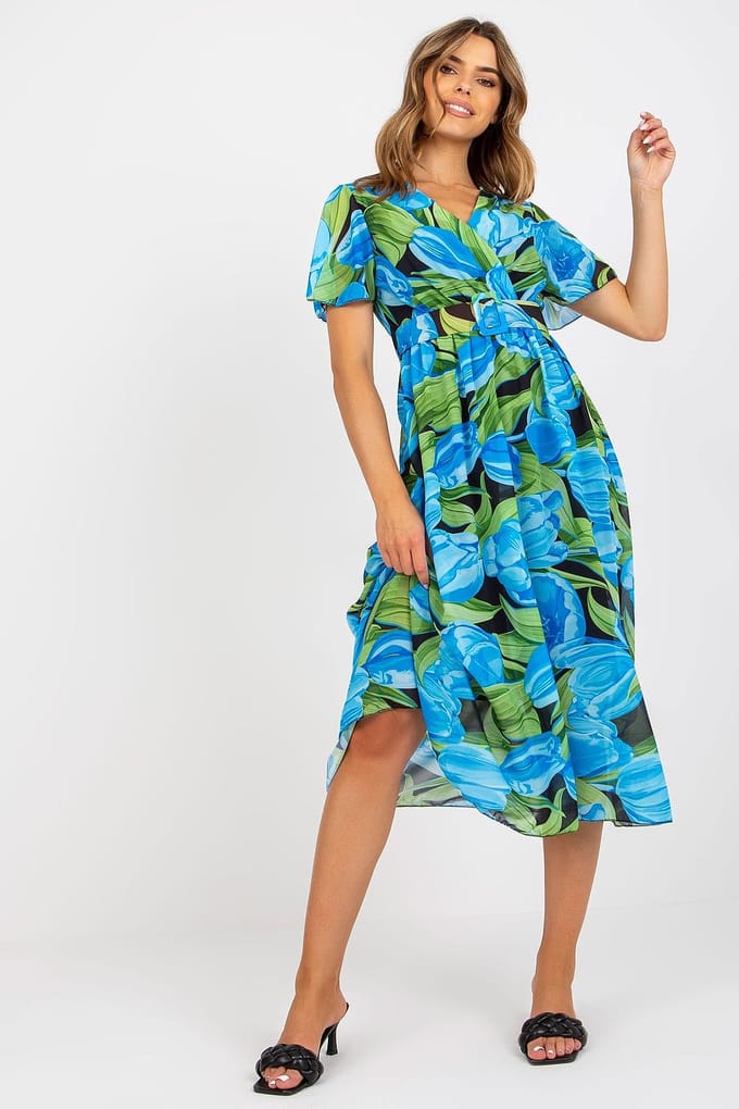 Tropical Fringe Wrap Dress - Schwarz / Einheitsgröße
