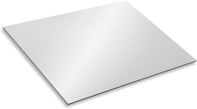Aluminium Composiet Plaat Zilver 40x30 cm 3mm Dik Ideaal voor Modelbouw en Reclame