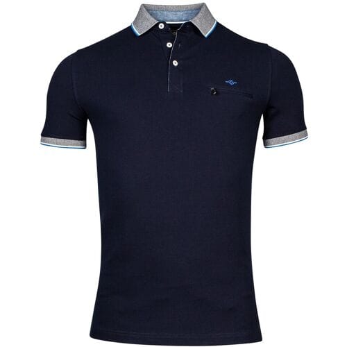 Baileys Polo Piqué Zipper Breast Pocket Subtle Contrast Navy / male