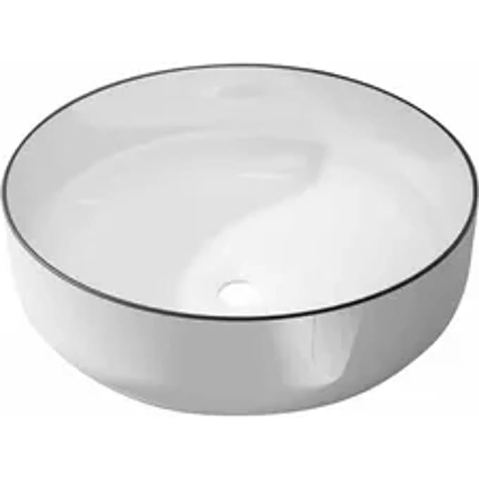 Aurlane Waskom - Keramiek - Rond - Wit/zwart - 42cm