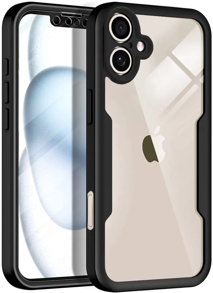 Hoesje geschikt voor Apple iPhone 17 - Techsuit ColorVerse 360 Case met Screenprotector - Zwart