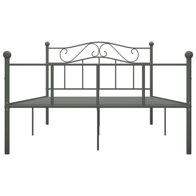 vidaXL - Bedframe - metaal - grijs - 160x200 - cm