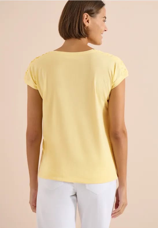 Shirt met korte mouwen en rimpels