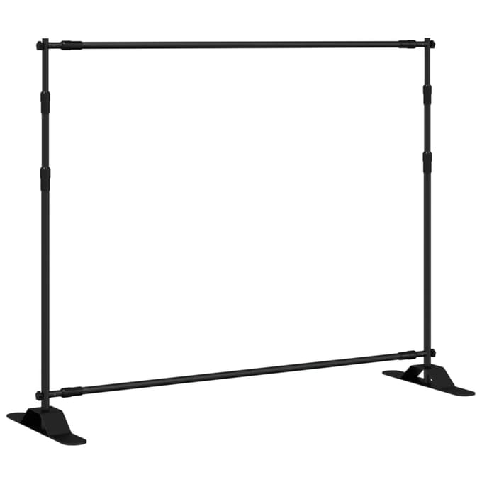 vidaXL - Achtergrondstandaard - 254x243 - cm - staal - zwart