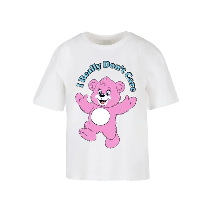 Dames-T-shirt Miss Tee Really Don't Care Pink Bear