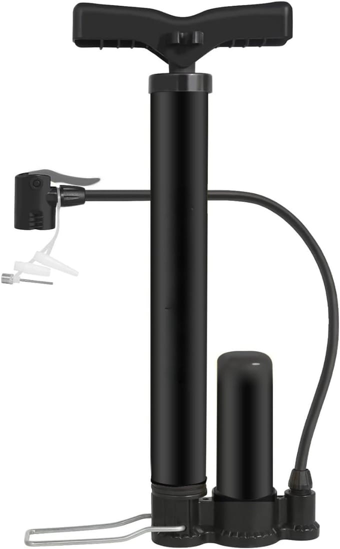 REN® Fietspomp met Drukmeter - Fietspomp Klein - Fietspomp Handmatig - Zwart - 38cm x 17cm x 7cm