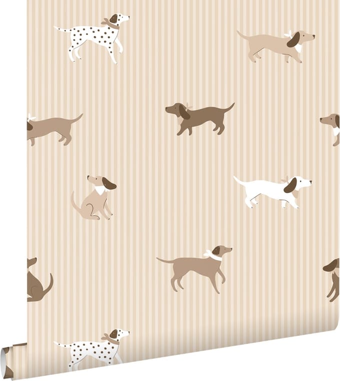 ESTAhome behang honden beige - 50 x 900 cm - 132019