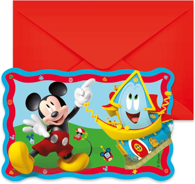 Uitnodigingen FSC Mickey Mouse - 6 stuks