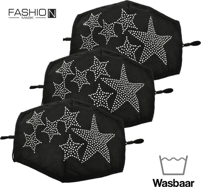 Fashion Mask Mondkappen Wasbaar - 3 Pack - Stars
