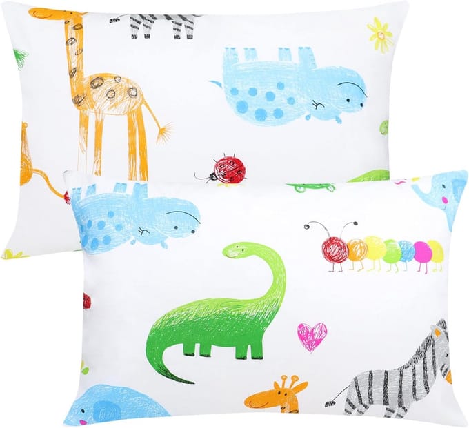 Babys Kussenslopen - Kinderkussenslopen Set - Zachte Slaap - Envelopsluiting Zonder Rits - 40x60 cm - Krokodil
