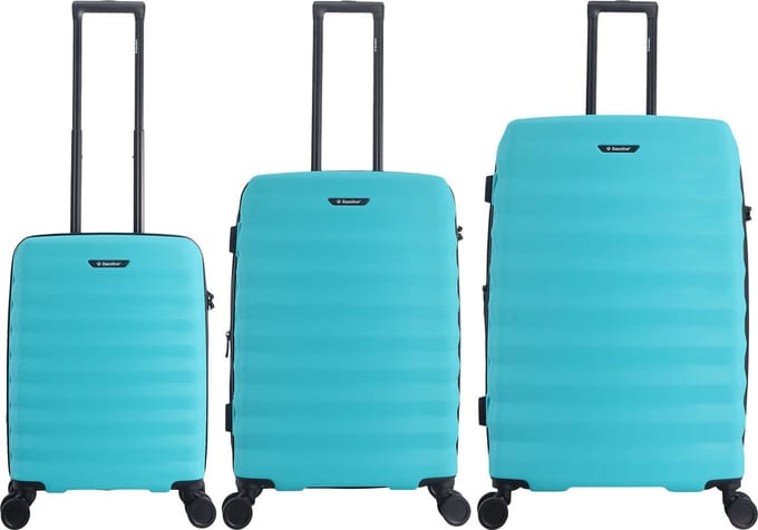 Saxoline - Flow | Hard koffer set / Trolley set / Reiskoffer set - S/M/L - Turkoois - Turkoois / Set