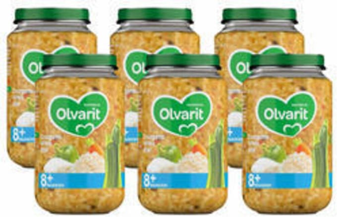 Olvarit - Maaltijd 8+m Courgette, Witvis & Rijst - 6 x 200 gr - Voordeelverpakking