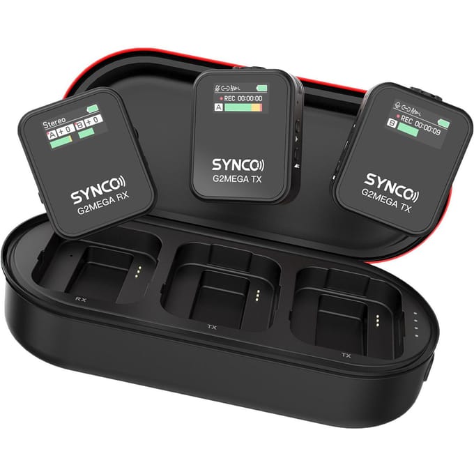 SYNCO G2MEGA 1-Trigger-2 2,4G Draadloos Microfoonsysteem Clip-on Microfoon 200M Zendbereik 1-Trigger-2