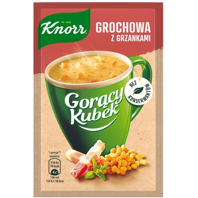 Knorr Hete Mok Erwtensoep met Croutons 21 g