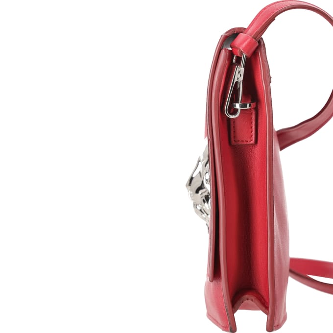 Versus Versace Medusa Flap Crossbodytas in rood leer