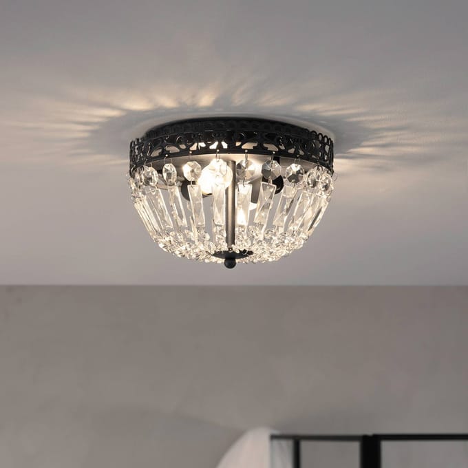 Markslöjd Plafondlamp Etienne glaskristallen Ø 25cm zwart