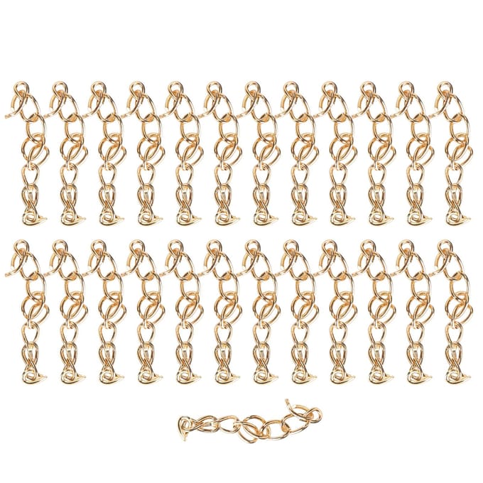 25 Pièces Chaîne d'Extension Bijoux 5cm Extenseur de Queue pour Collier Bracelet Boucle d'Oreille DIY beige