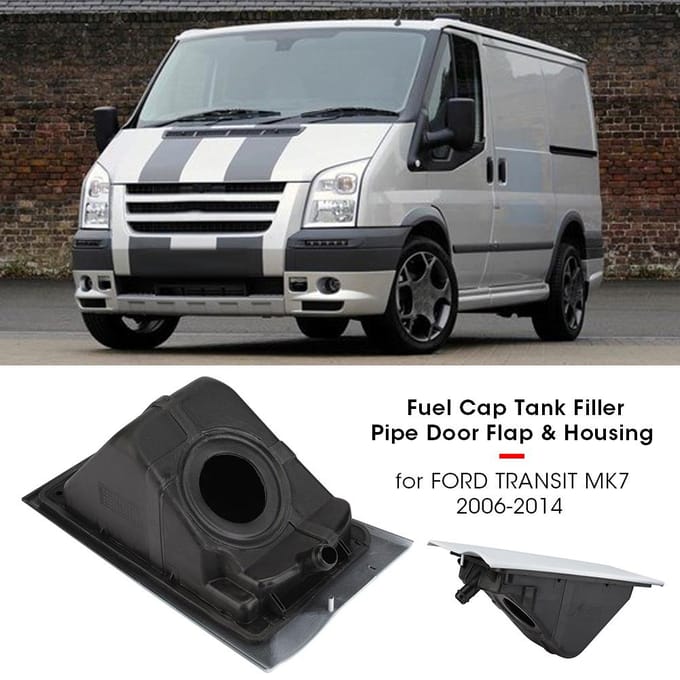 Bouchon de Carburant Porte de Remplissage de Réservoir Rabat et Boîtier pour FORD TRANSIT MK7 20062014 Noir black