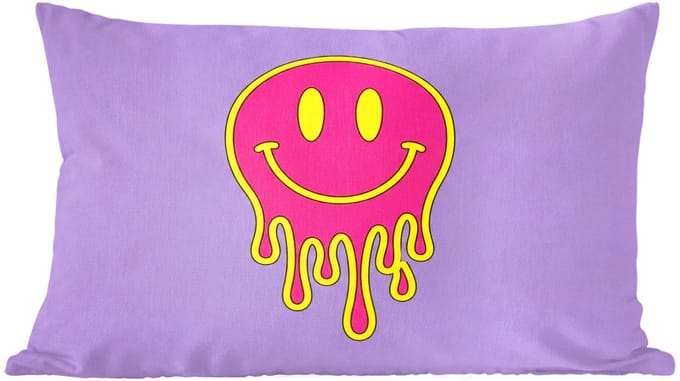Sierkussens - Kussentjes Woonkamer - 50x30 cm - Smiley - Drip - Neon