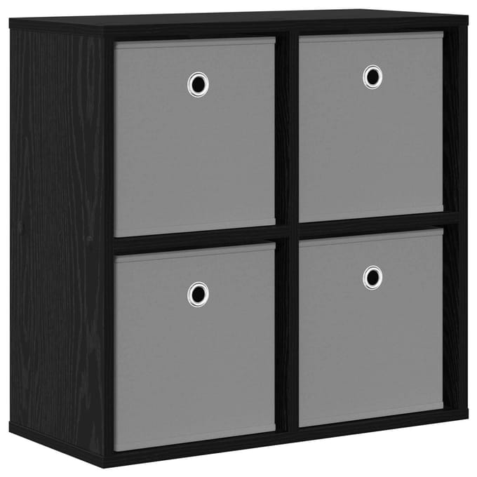 vidaXL - Dressoir - Zwart - Eiken - 59,5 - x - 27 - x - 57 - cm