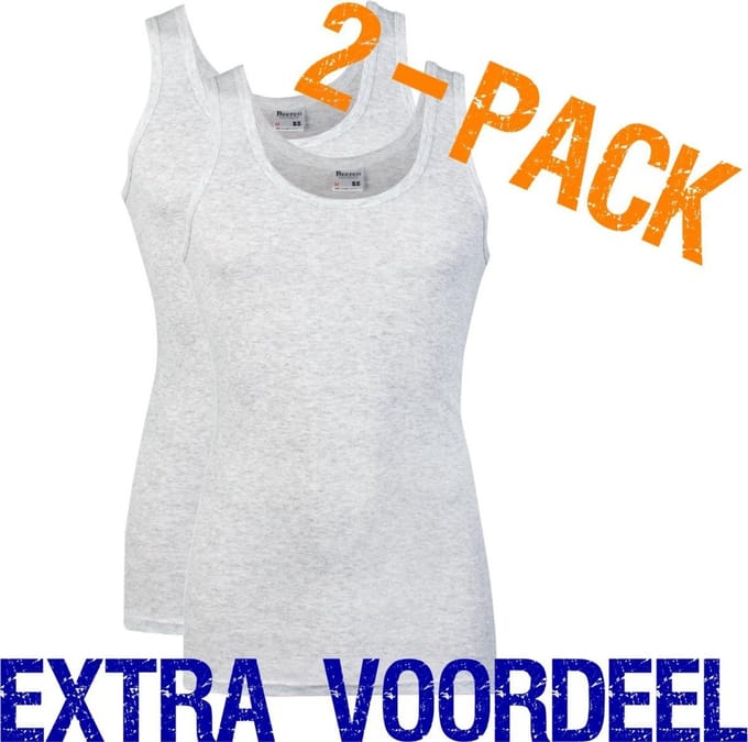 Beeren heren hemd - maat M - 2-pack - grijs melee