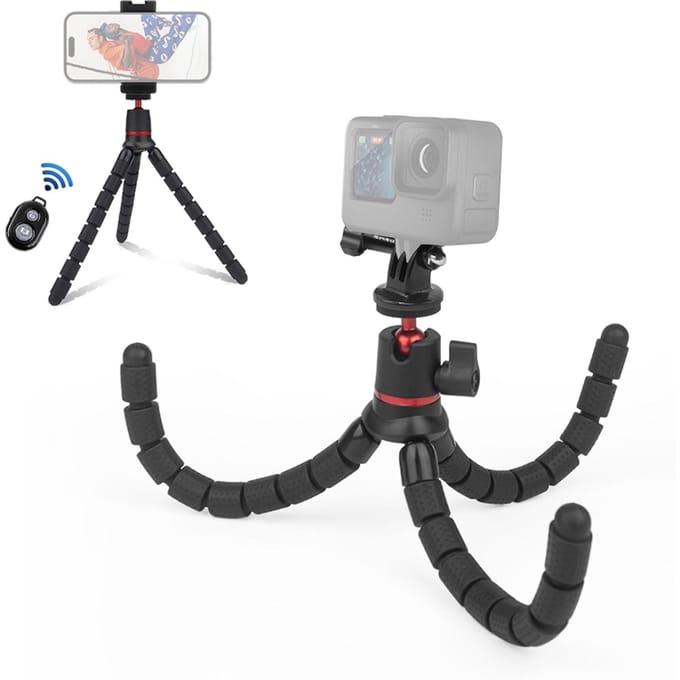 PULUZ Telefoonstatief Tafelblad Statief Octopus Flexibele Statiefhouder 2kg/4.4lbs Laadvermogen zwart