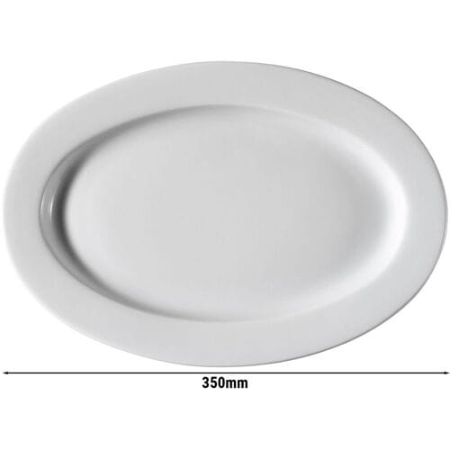 GGM Gastro (24 Stück) PERA Weiß - Teller/Dönerteller - oval - Länge: 350mm - Weiß Wit