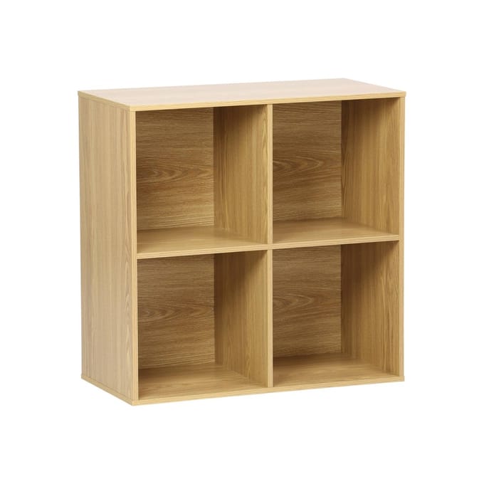 sweeek - Decoratieve opbergmodule houtdecor 4 vakken 70cm - kompo