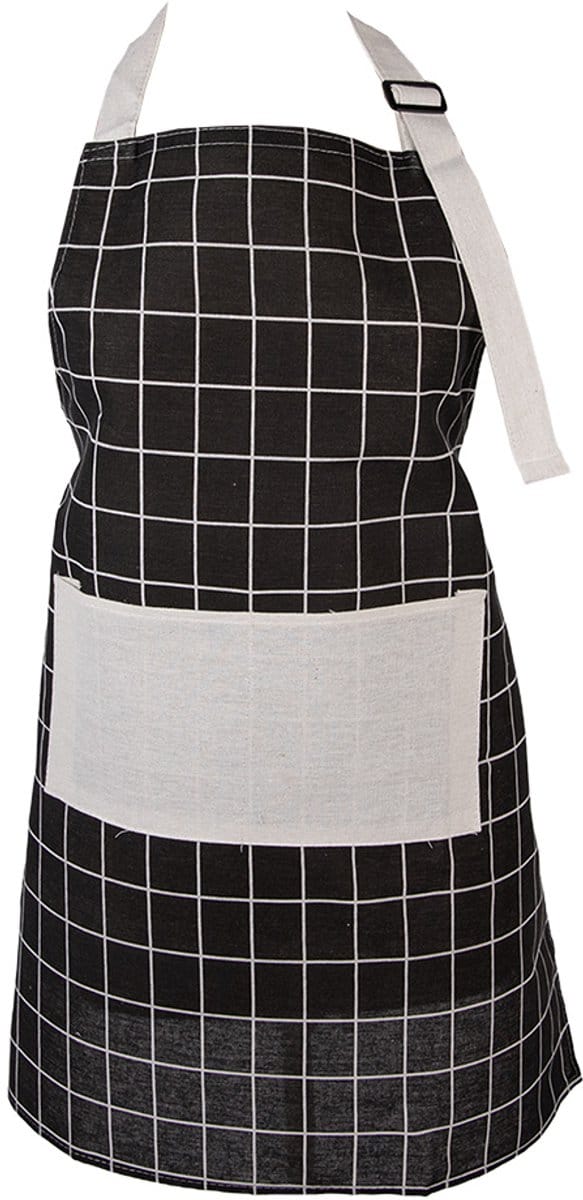 Clayre & Eef Keukenschort 69x68 cm Zwart Polyester