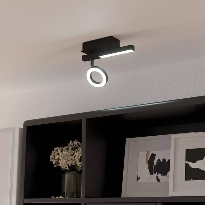 EGLO Cardillio 2 Opbouwspot - LED - 22.5 cm - Zwart