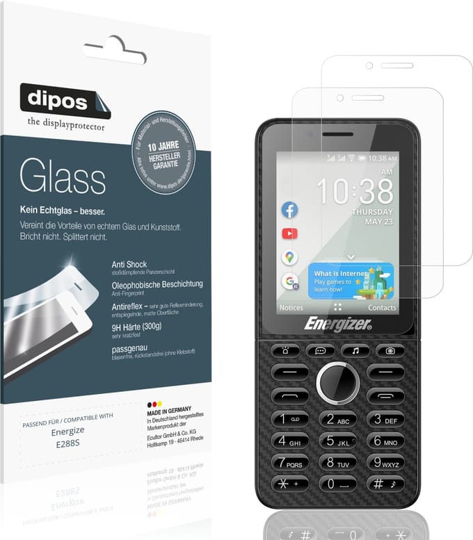 dipos – 2x Matte Pantserfolie geschikt voor Energize E288S | 9H Screenprotector