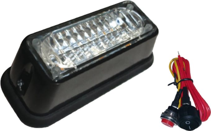 LED strobe lamp wit 91x34mm - 12/24V