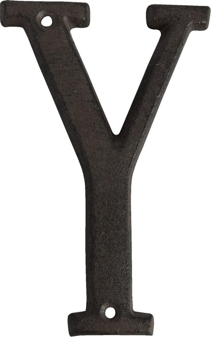 Clayre & Eef IJzeren Letter Y 13 cm Bruin IJzer
