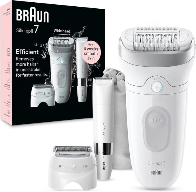 Braun Silk·épil 7 - Epilator met Ladyshave opzetstuk - type 7-441 - Wit/Zilver