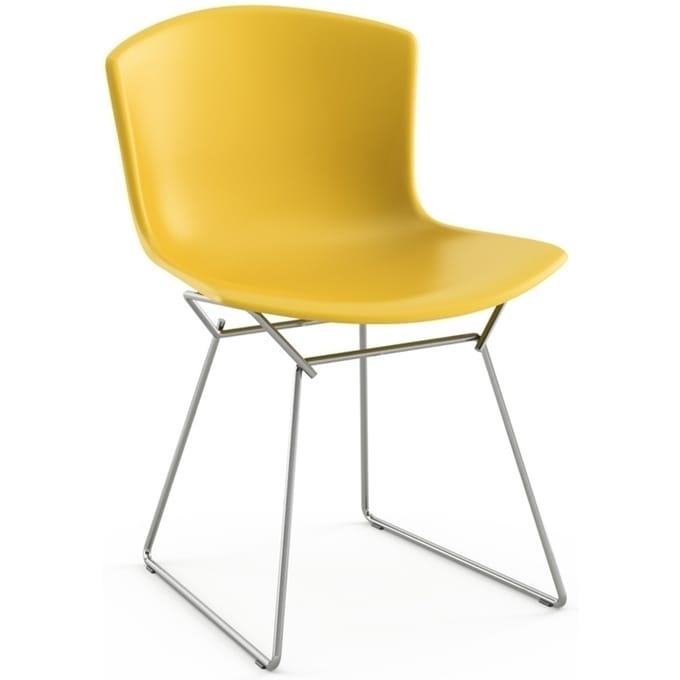 Knoll International - Bertoia Plastic Side Chair - geel - chroom