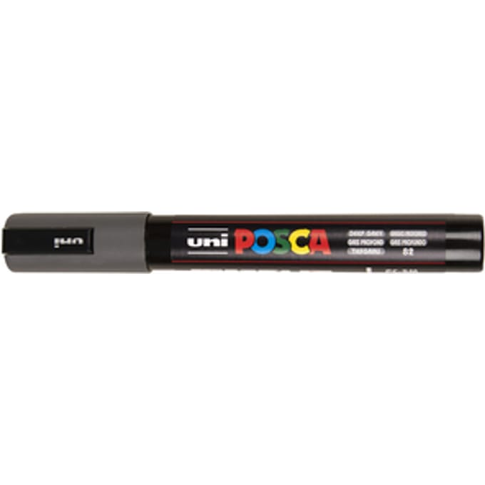 Verfstift - Diepgrijs - waterbasis - Conische punt medium - 1 stuk