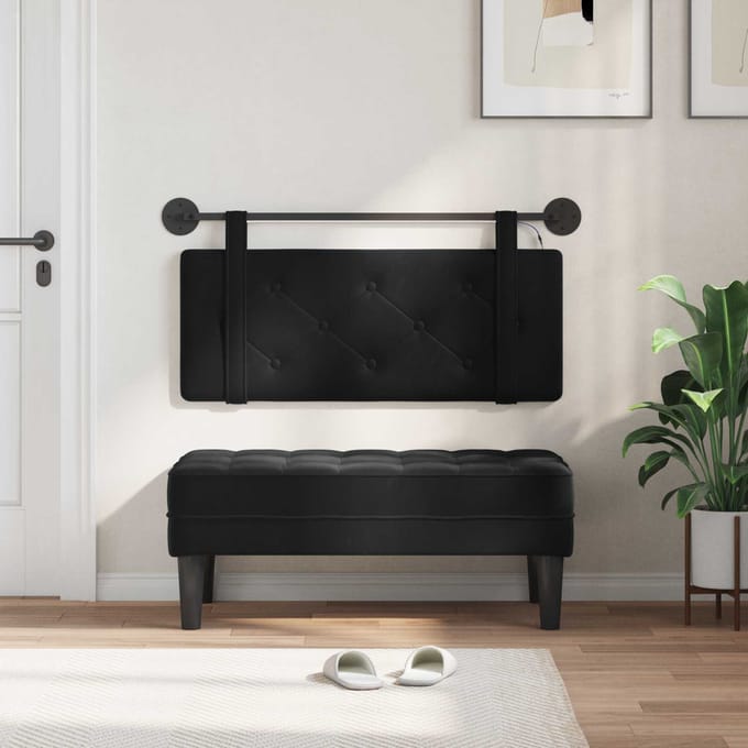 vidaXL - Hangend - hoofdbord - Zwart - Fluweel