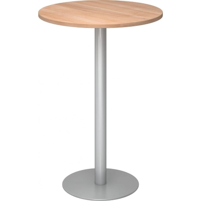 BISTRO H80R S - Systeem conferentietafel Walnoot Zilver Ø 80