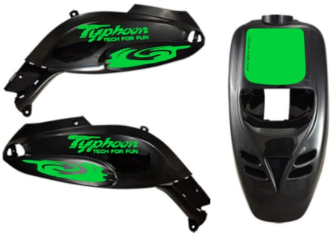 Piaggio Typhoon Stickerset - Hurricane - Fluor Groen